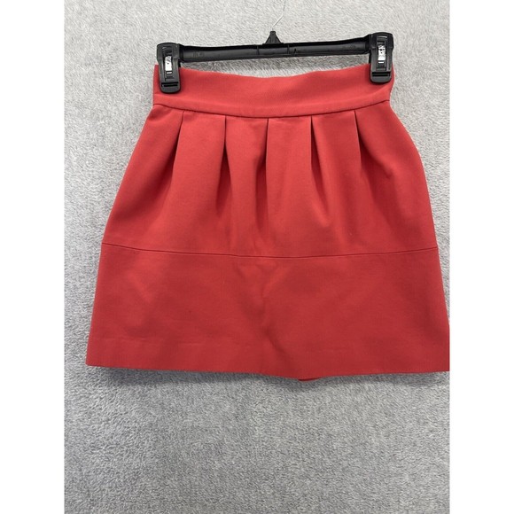 Zara Basic Women's Skirt Tulip A Line Solid Coral Size XS Acetate - Picture 1 of 8